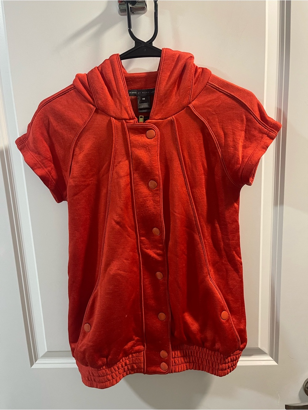 Marc By Marc Jacobs Short-Sleeve Hooded Jacket - Red Have Small Flawed